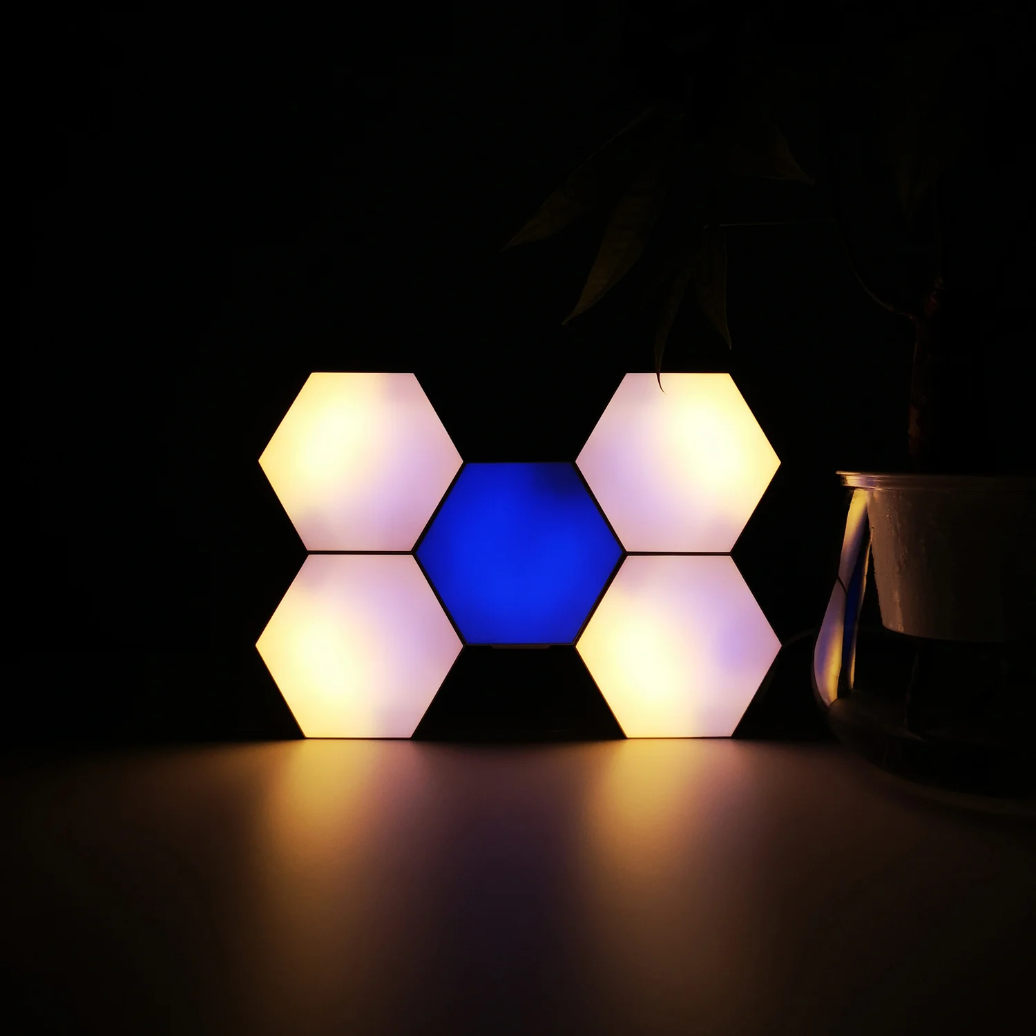 Colour RGB Led Honeycomb Remote Control and Music Function LED Hexagon Lights Bar Club Ceiling Smart Hexagonal Light Wall Lamp