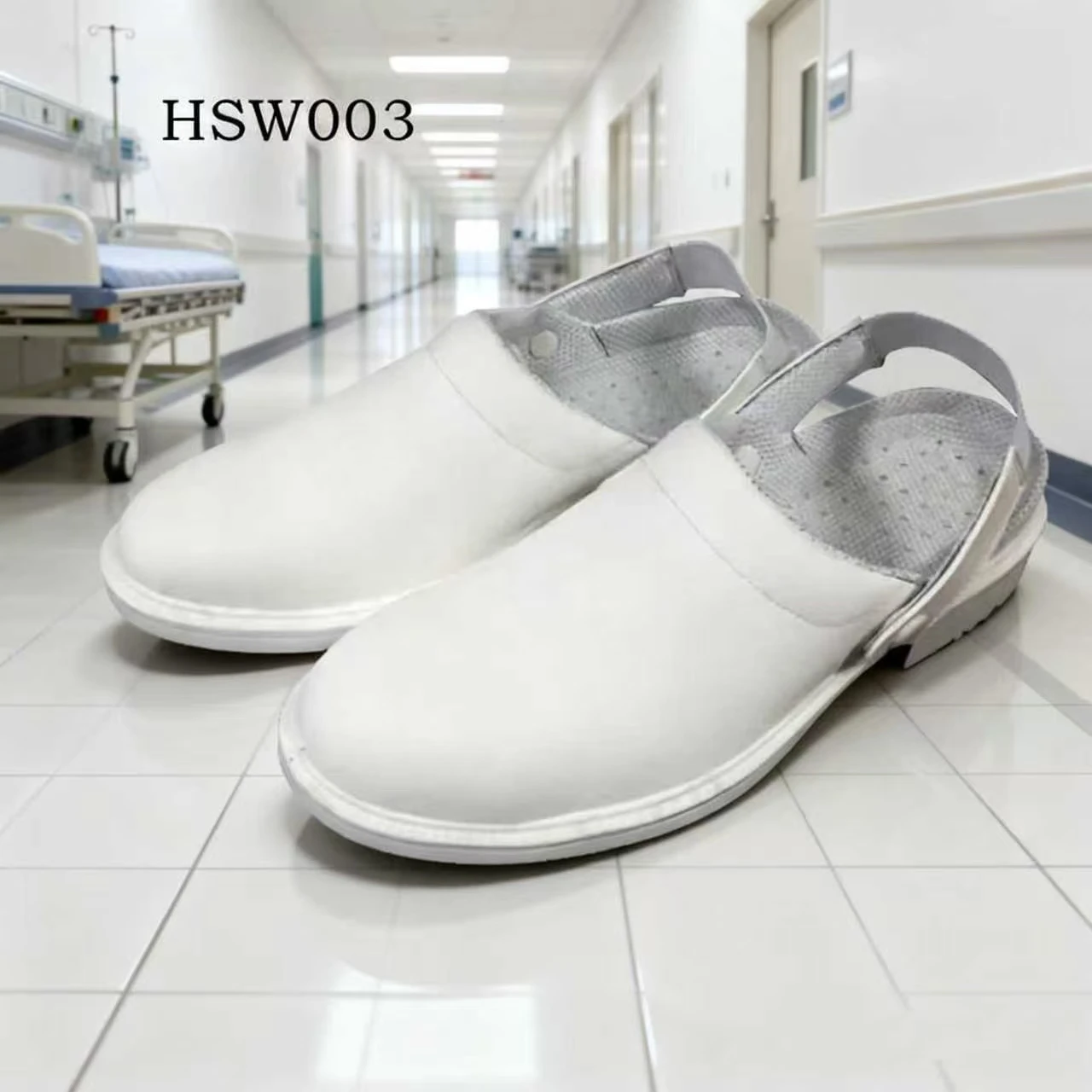 ZYF,Biological Lab Adjustable Straps Design Black/white Safety slippers Hospital Ward Easy Wear Anti-static Work Clogs HSW003