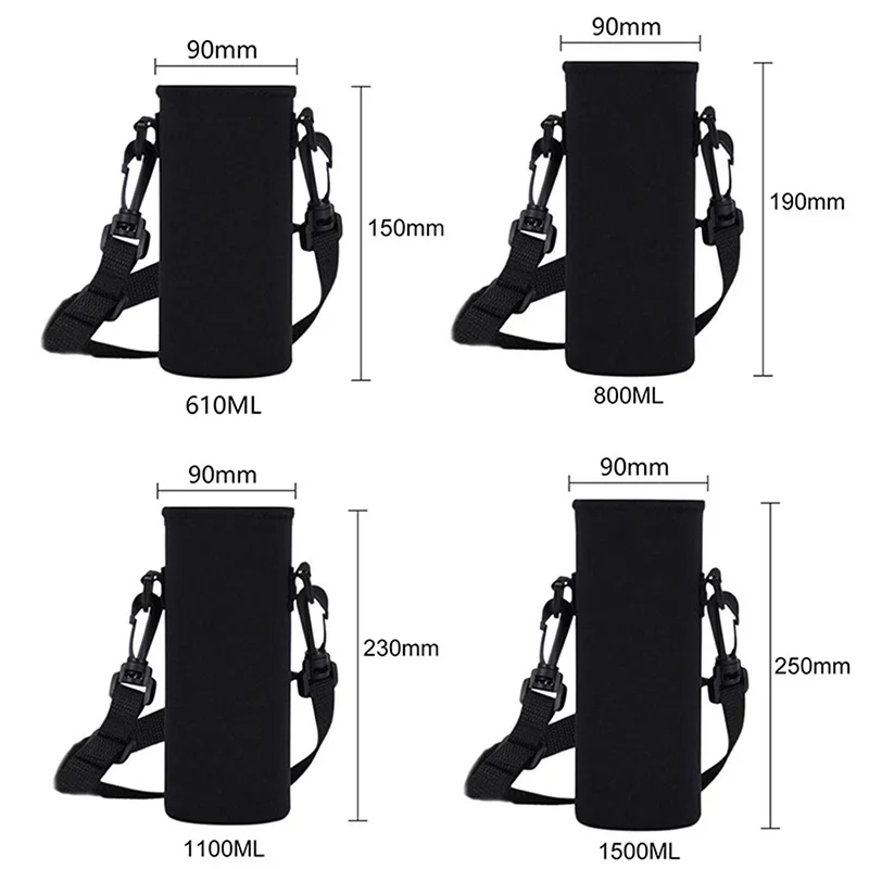 Portable Water Bottle Carrier Insulated Neoprene Holder Pouch Bag With