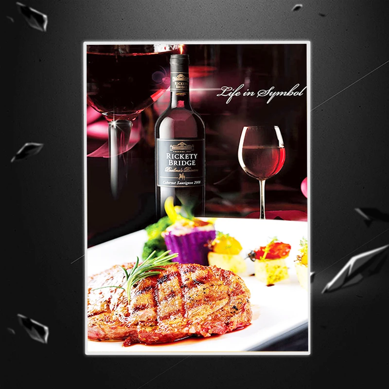 Foska Office Good Quality Mobile LED Poster Frame Led Display 50x70cm Advertising Board