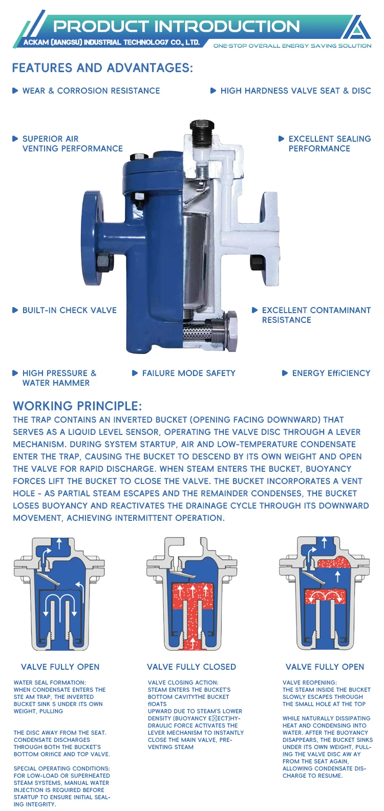Wholesale Price DN25 AIB5411 Inverted Bucket Type Steam Trap with Flange Ends Manual Power for General Application supplier