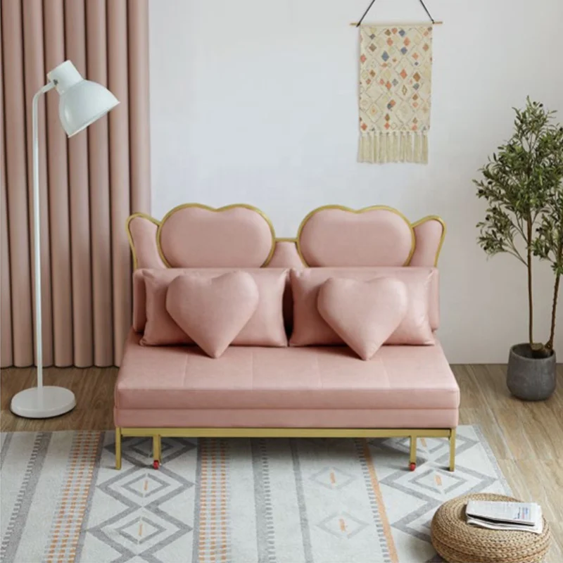 Multifunktions-diwan-sofa Samt Mit Edelstahl Rahmen Schlafs Ofa Zweisitzer Living Klapp Sofa
