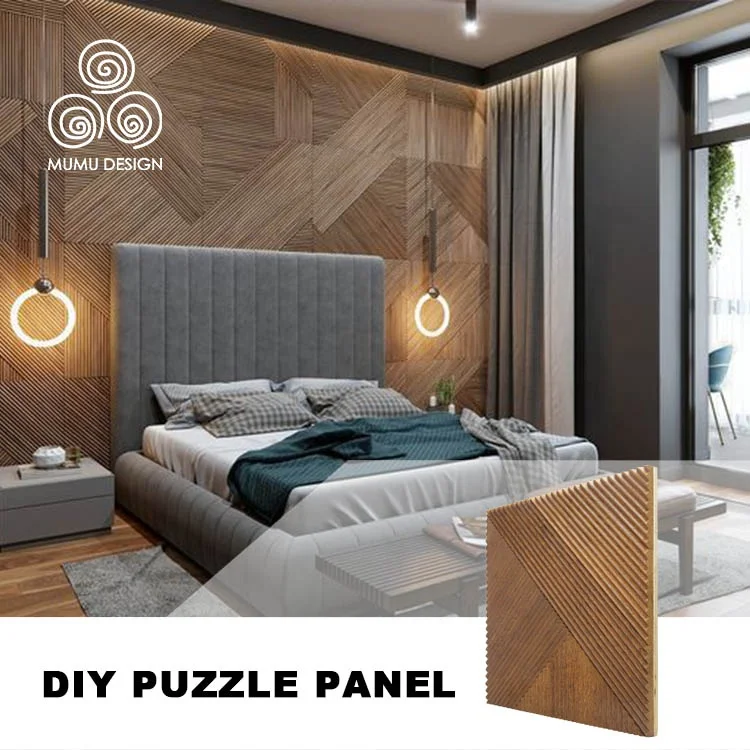 MUMU Interior Decor Cover Round Living Room Bedroom Background Wooden Cladding Solid Wood Wall Panel