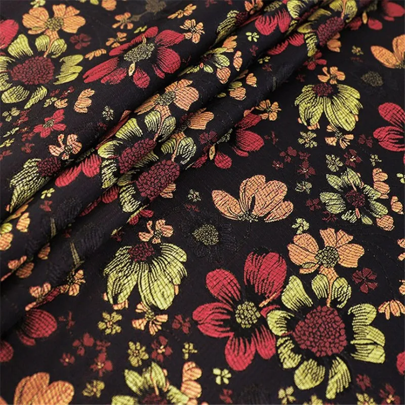 批发美丽优雅的刺绣jacqaurd面料锦缎宽90厘米女士服装旗袍