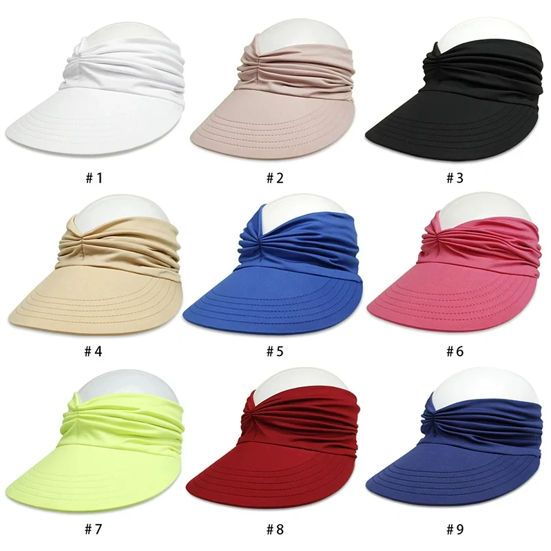 Beach Sun Visor Beach Soft Foldable Wide Brim Bucket Caps Pleated
