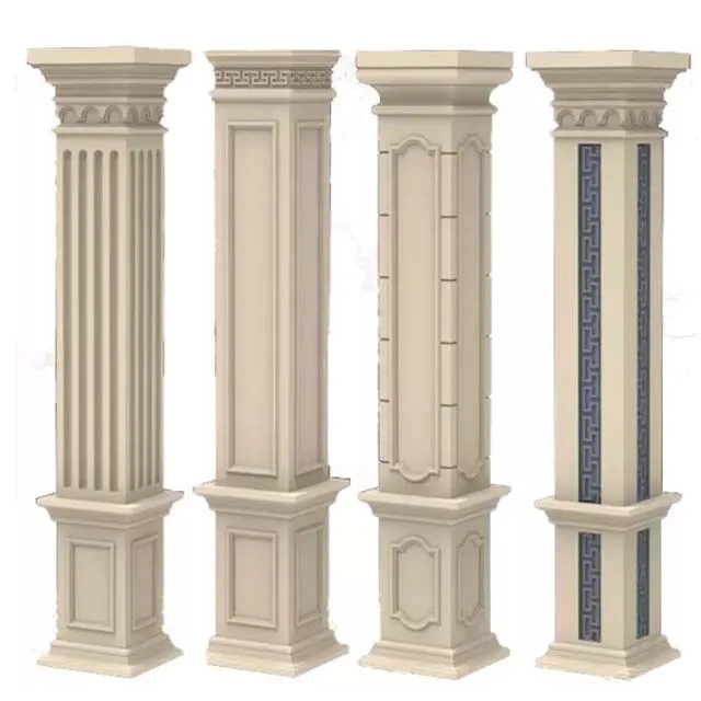 Moule Colonne Romaine En Plastique ABS - Pour Piliers Béton Décoration Jardin, Villa, Parc - Modèle Circulaire 34x34x21 Cm