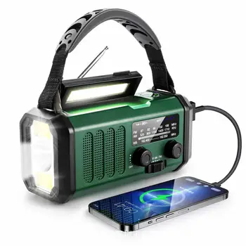 Factory price 2024 Hot Selling Solar Rechargeable Hand Radio 10000Mah Polymer Multifunctional Emergency Wholesale