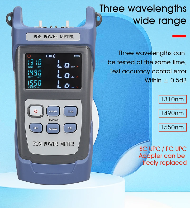 COMPTYCO AUA-320U/320A SC/FC/UPC/APC network detection online test 1310 1490 1550nm PON Optical power meter details