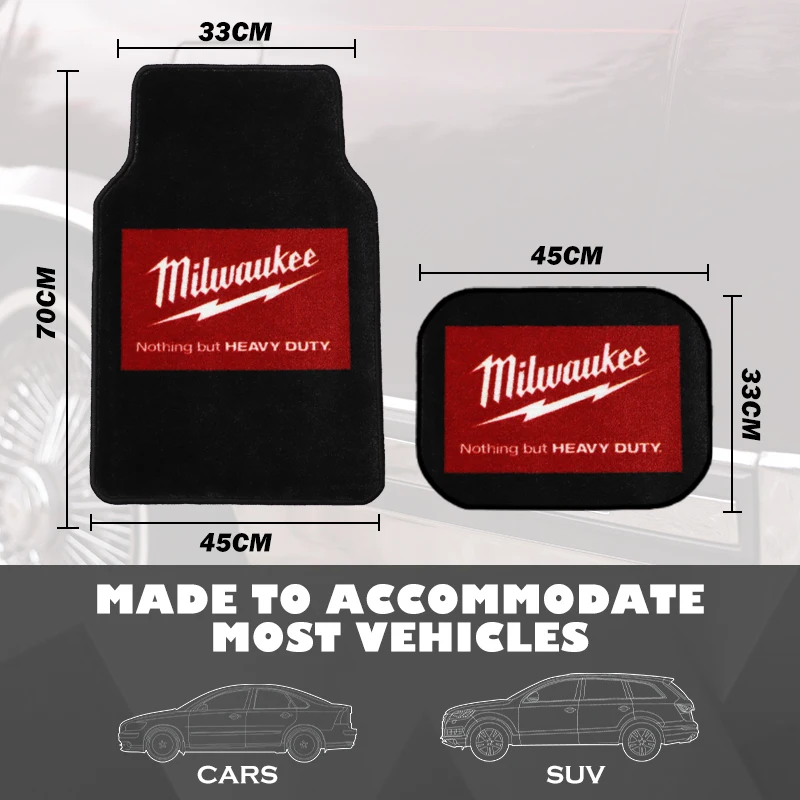 SUV Premium Universal Set of Front Car Floor Mat Anti-Slip Animation Design Durable Rubber Polyester Materials