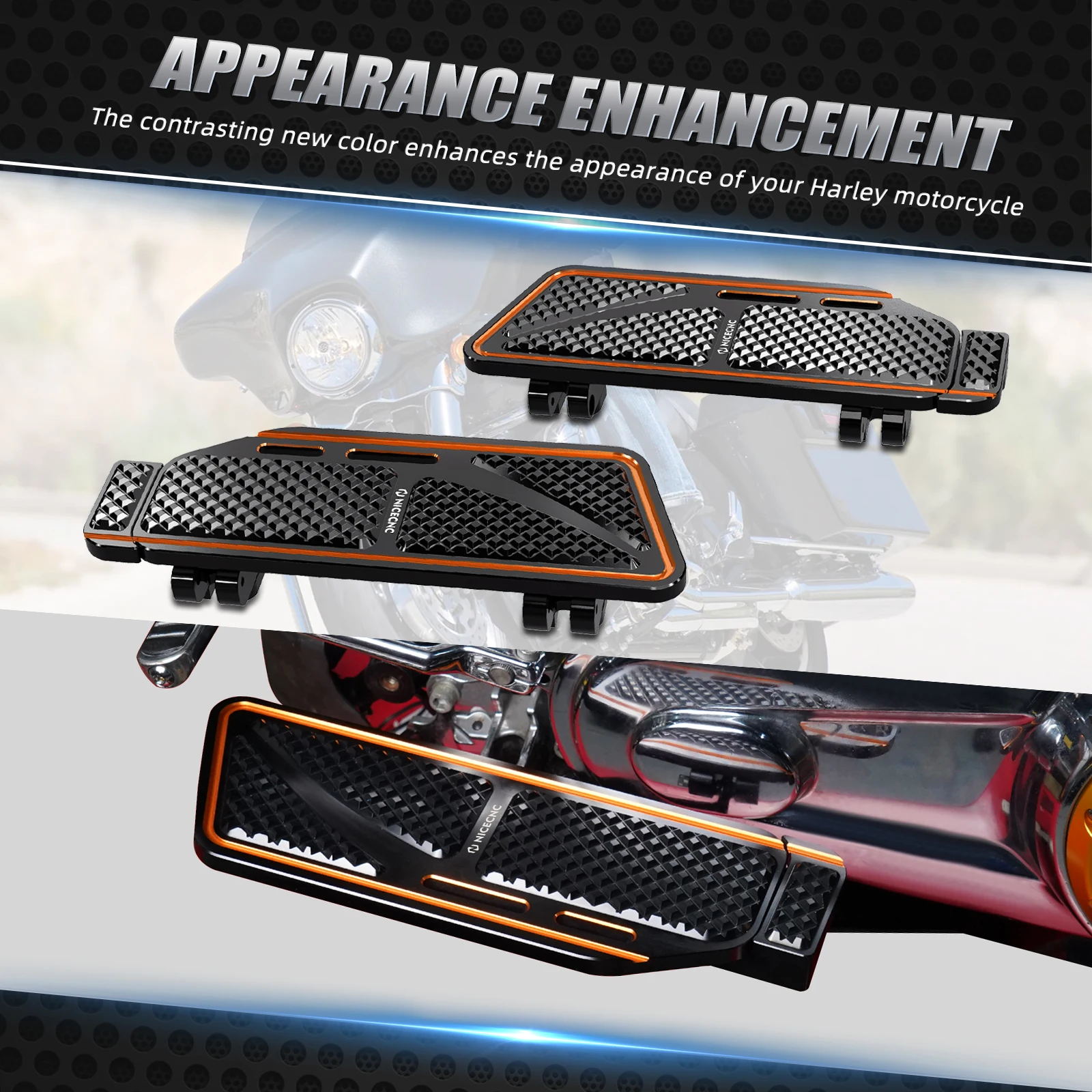 Nicecnc Widened Rider Footboards Footrest For Harley Fatboy Efi Flstfi