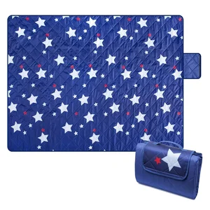 Fleece Picnic Blanket Waterproof Picnic Mat With Printing