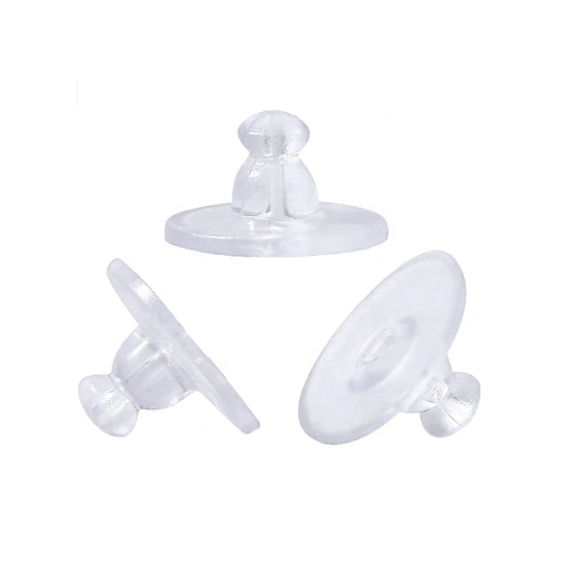 Clear Silicone Earring Stoppers Plugs For Earring Making Oem