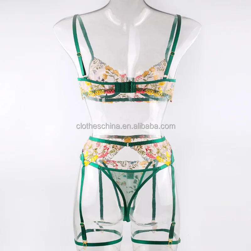 Chuangerm Oem 2024 New Fashion Wholesale Sexy Perspective Floral Bra