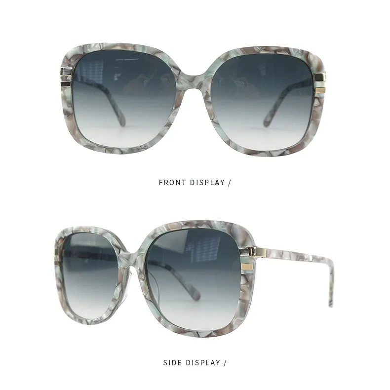 Women Driving Polarized Sunglasses Oversized Acetate Round  display picture 3