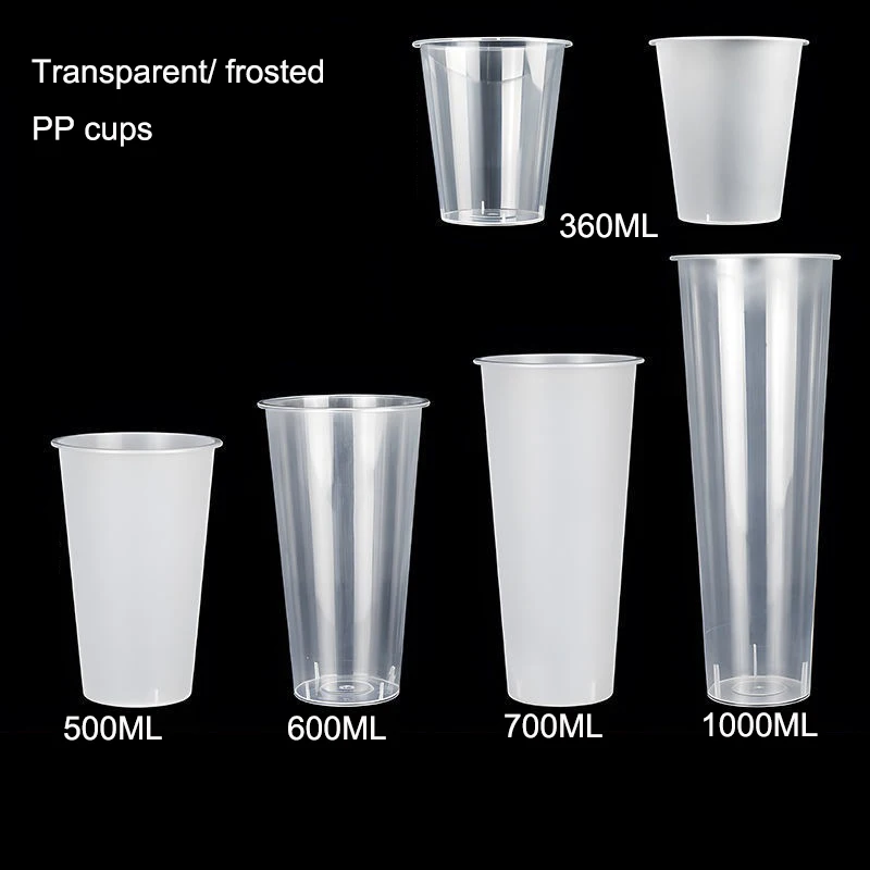 1000ML Bubble Tea Cup Custom Logo Plastic PP Injection Cups with Lids For Boba smoothie manufacture