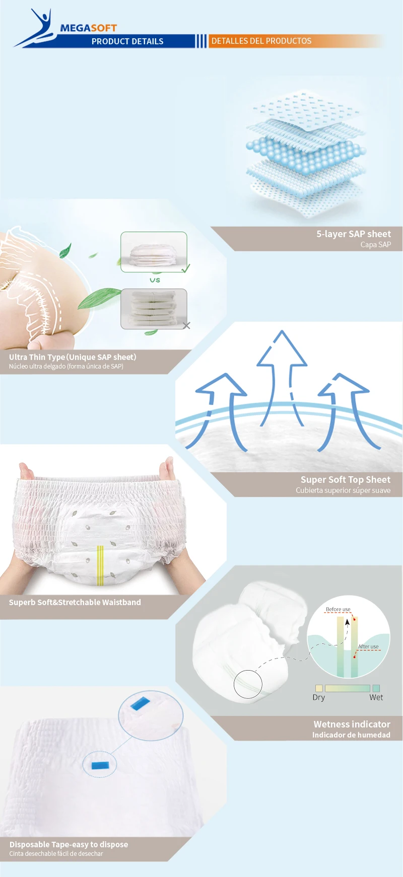 Megasaoft Ultra Thin Q-shape Diaper Pants Baby Diaper Factory - Buy ...