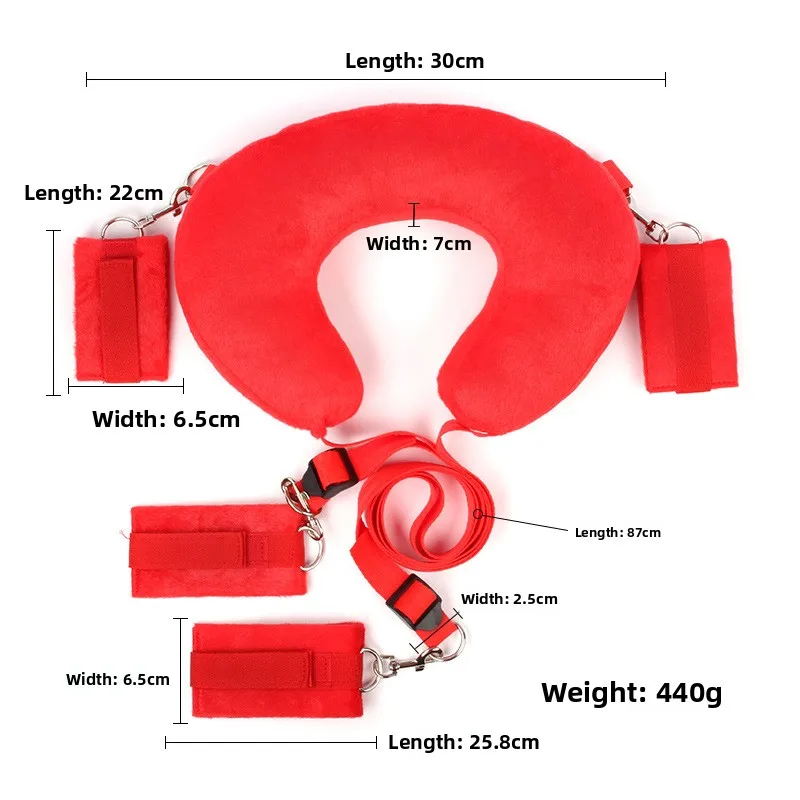 Ensemble d'accessoires BDSM érotiques pour adultes, comprenant des menottes amovibles pour femmes, un coussin et des cordes. Jouets sexuels pour femmes._voghion.com