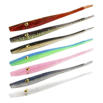 Cheery 125mm 3.8g 3" Needle Tail Slow Sinking Silicone Trout Worm Artificial Soft Bait Fishing Lure for Sea & Earth Worm – Soft Lure – view 2