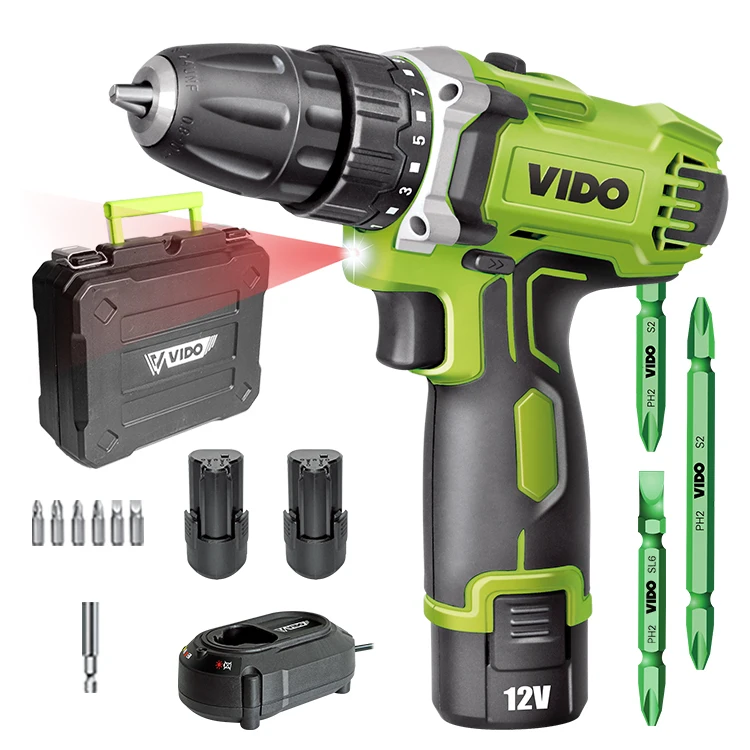 Vido Power Craft Tools 18v Lithium Battery Cordless Drill And Impact Driver Set Buy Cordless