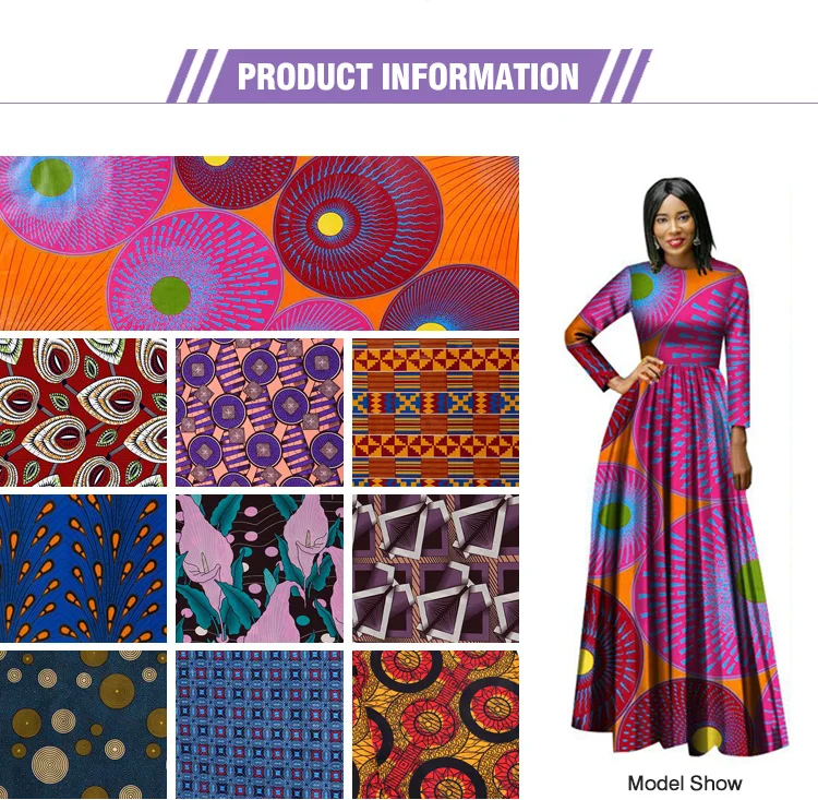 100% Polyester Pagne Batik Ankara African Wax Printed Fabric Nigeria ...