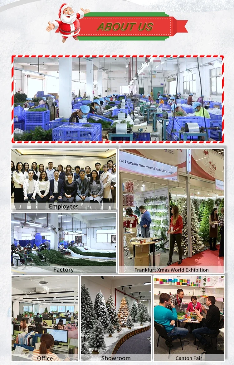 Christmas Flocked Hinged Tree Pe+pvc Christmas Tree Factory Directly