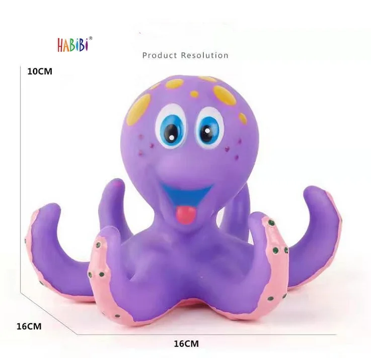 Экологичные забавные мультяшные Детские Игрушки для ванны в виде осьминога, Резиновые Игрушки для ванны для детей
