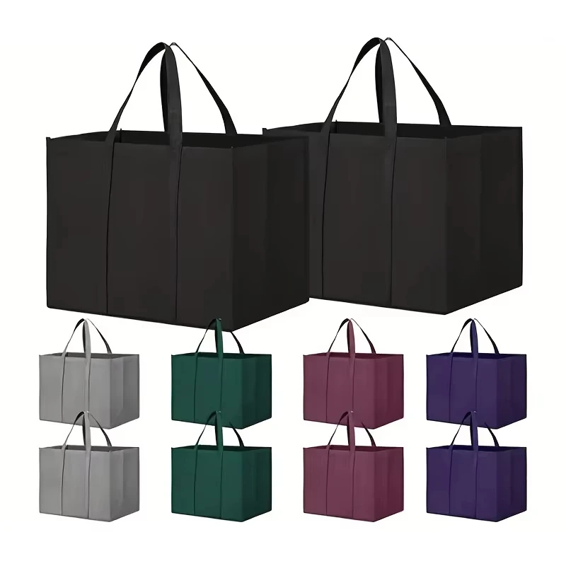 Custom Eco-Reusable Storage Grocery Shopping Tote Bags Laminated Non-Woven RPET with Logo Printing
