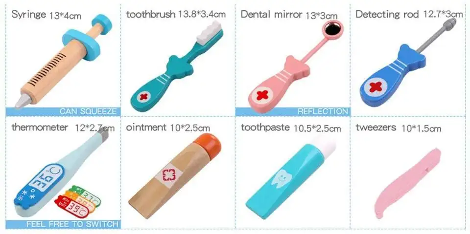 EDULAND OEM ODM Kids Doctor Play Set Wooden Material Eco-friendly Age 12m+ Best Seller