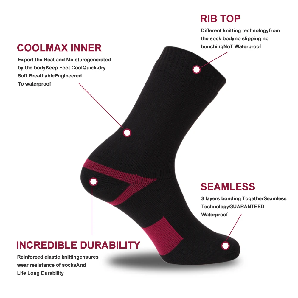High Quality Men's Winter Crew Socks Waterproof And Breathable Cotton