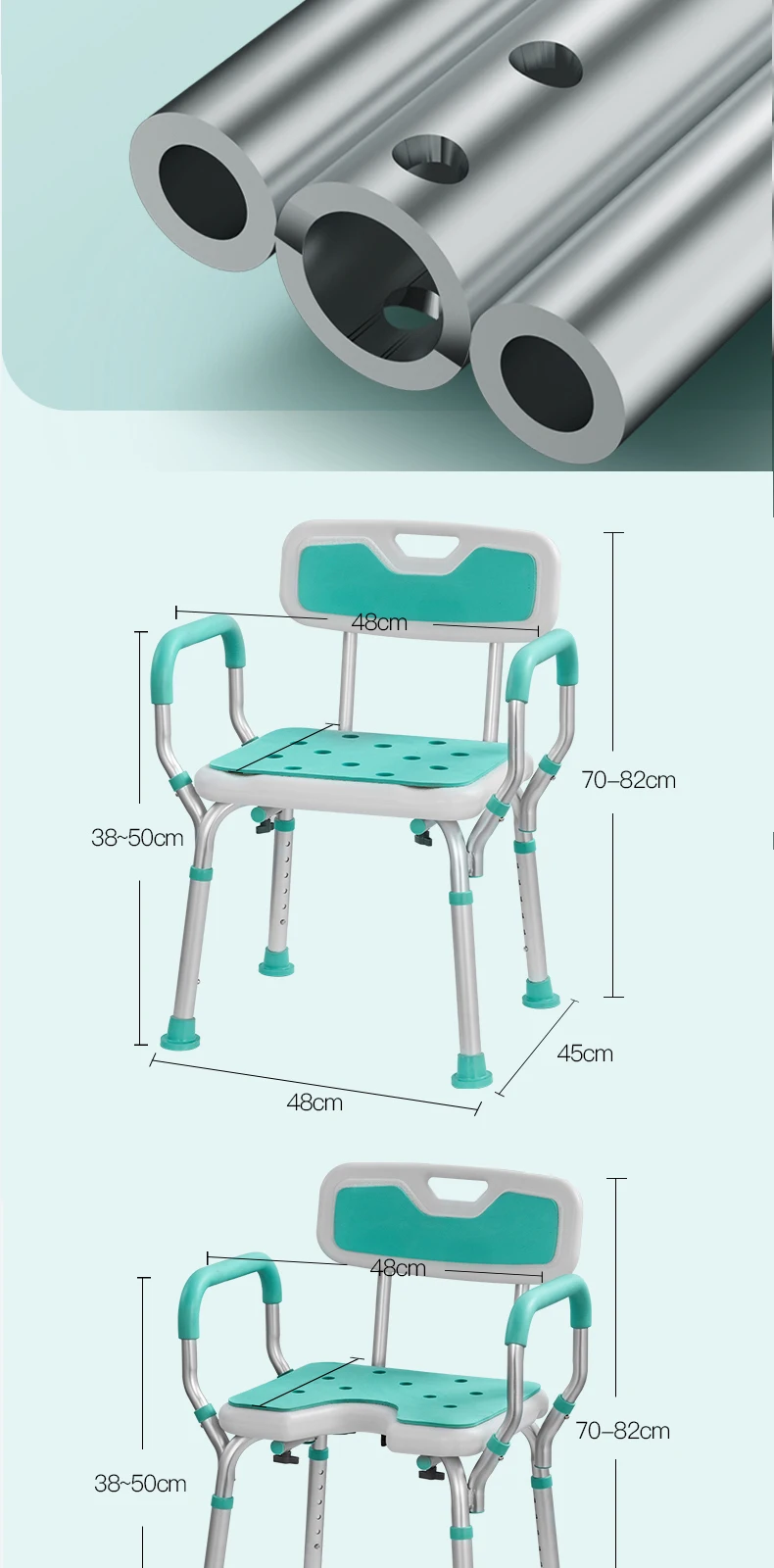 product wholesale adjustable shower chair aluminum bath chair for disable bathroom shower seat chair for shower bathroom stool-11