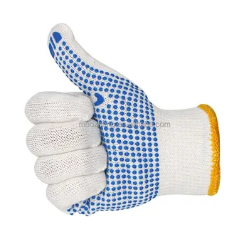 7 Gauge Cotton Knitted Gloves PVC Dots Gloves PVC dotted Gloves for farm
