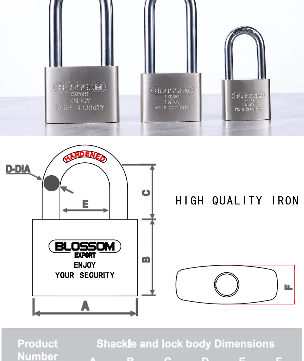 Ls32l 40mm Blossom Lock Nickle Plating Master Key Pad Lock Long Shackle