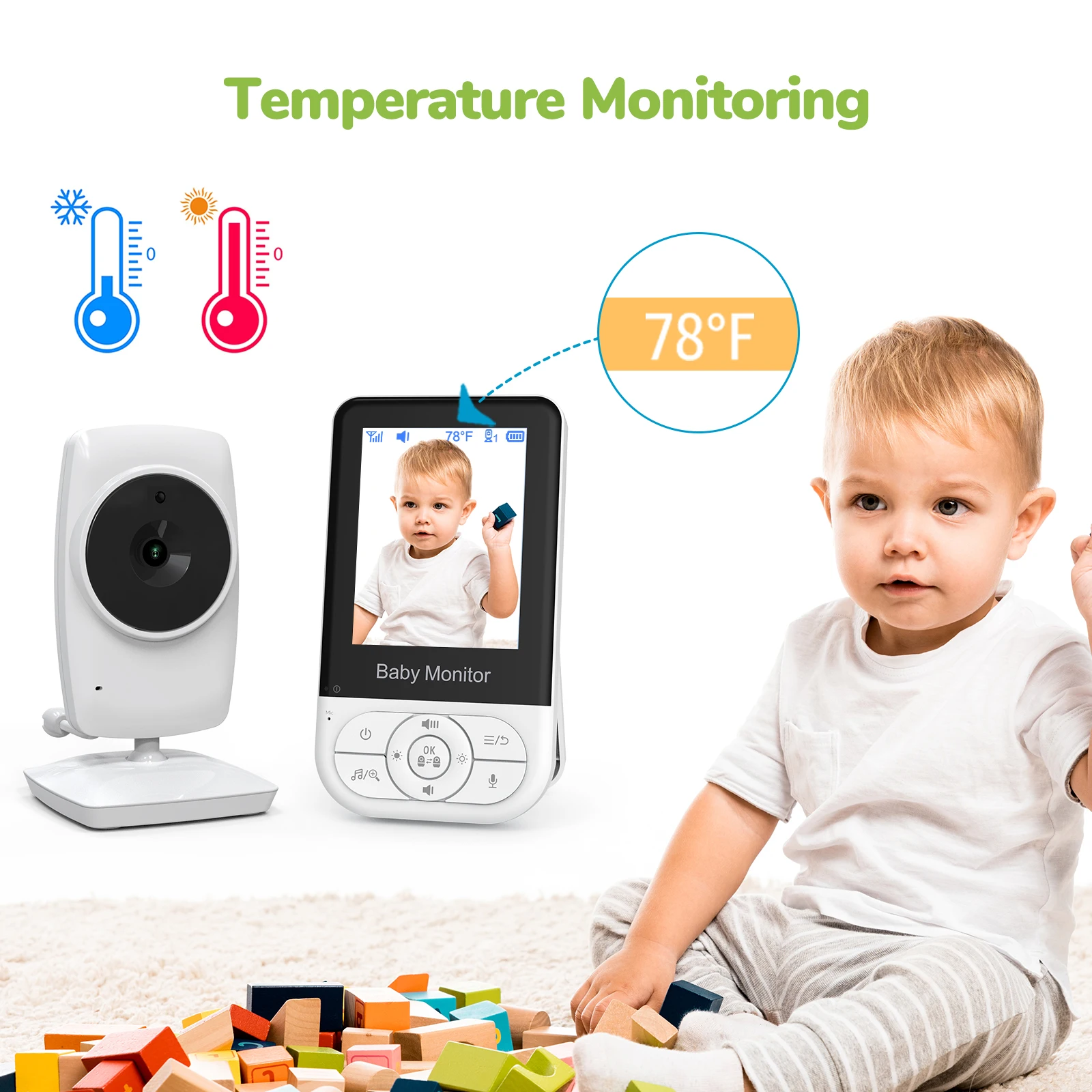 2.8 Inch 4X Zoom Baby Monitor With Camera Babyfoon Crying Alarm Temperature Detection Baby Security Camera Monitoring
