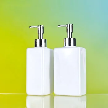 Hot Sale PET Plastic Square Bottle Wholesale Custom Empty Shampoo Bottle 300ml 500ml Lotion Pump Transparent Bottle