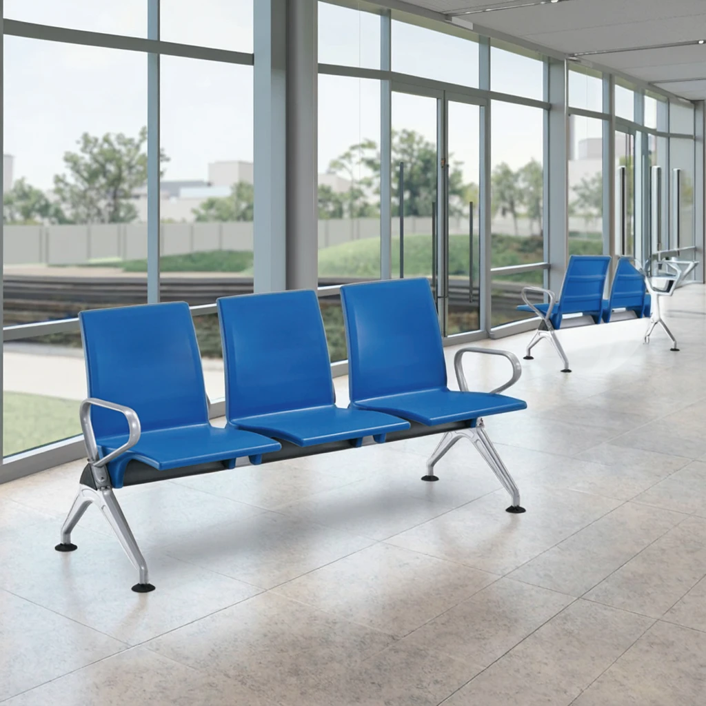 Modern Outdoor Powder-Coated Rectangular Pipe Frame Hospital Seating for Hospital Use 5