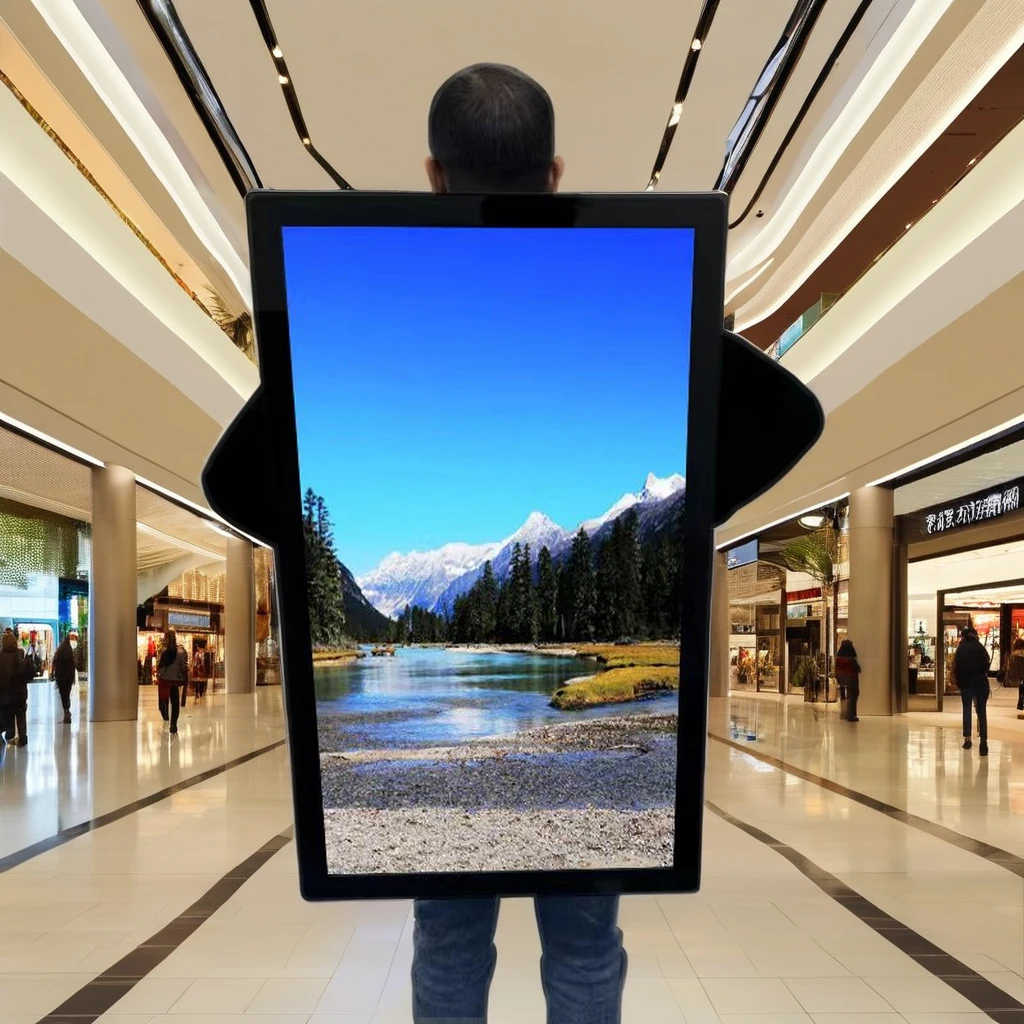 32 Inch LCD Digital Walker Billboard Backpack Walking Display Billboard Mobile Advertisement Bag Advertising Machine Signage