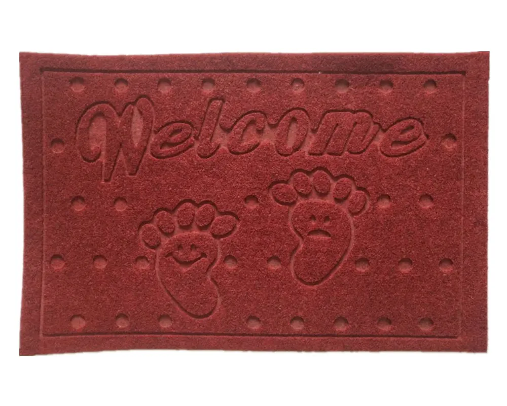 Cheap Polyester Embossed Dust Proof Entrance Floor Doormat for Custom Made