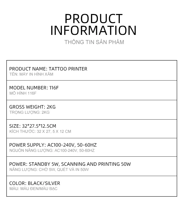 Black Tattoo Stencil Copier Tattoo Stencil Printer Thermal Machine