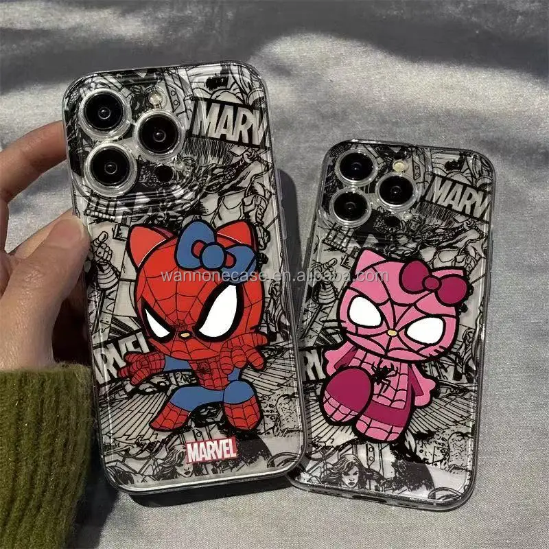 Marvel Spider Man Cute Style TPU Phone Case for iPhone 15 Promax