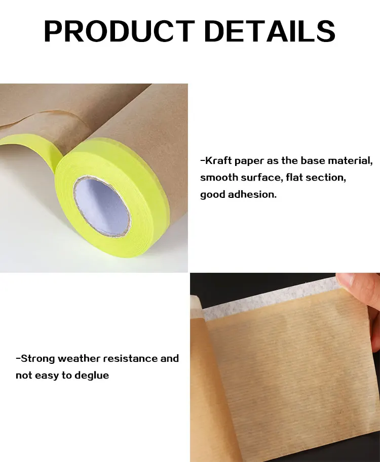 High Quality Automotive Painting Masking Kraft Paper Car Plastic