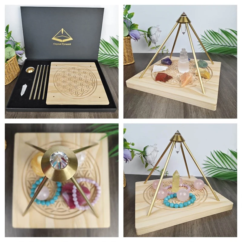 New Arrival Natural Crystal Healing Stone Reiki DIY Clear Quartz Point Pyramid Energy Array for Meditation