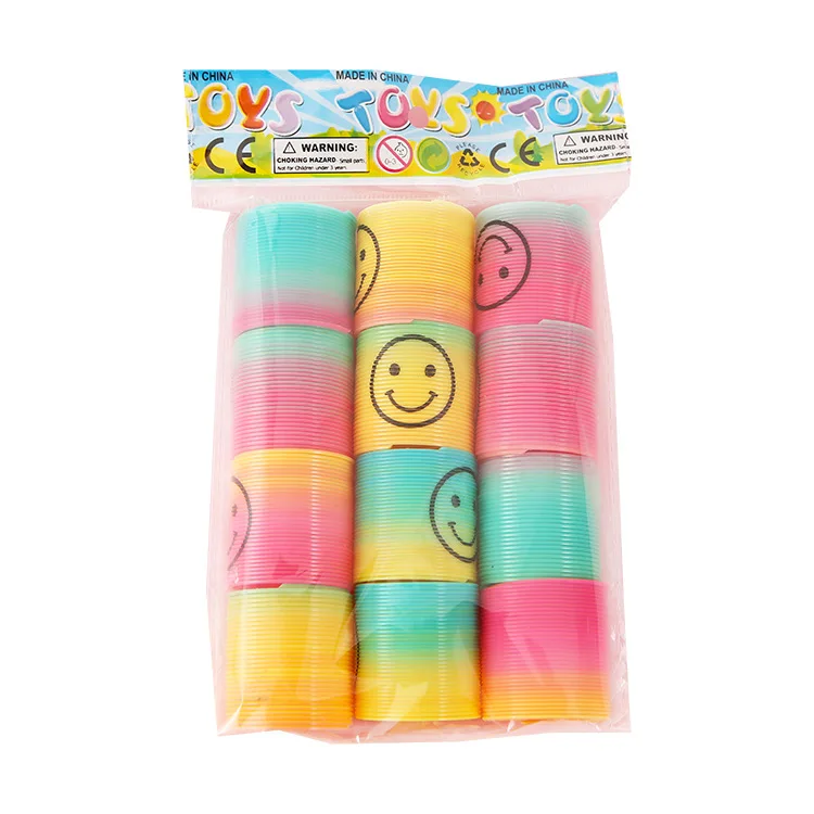 Small Spring Plastic Slinkying Toy Rainbow Smiling Face Spring Coil ...