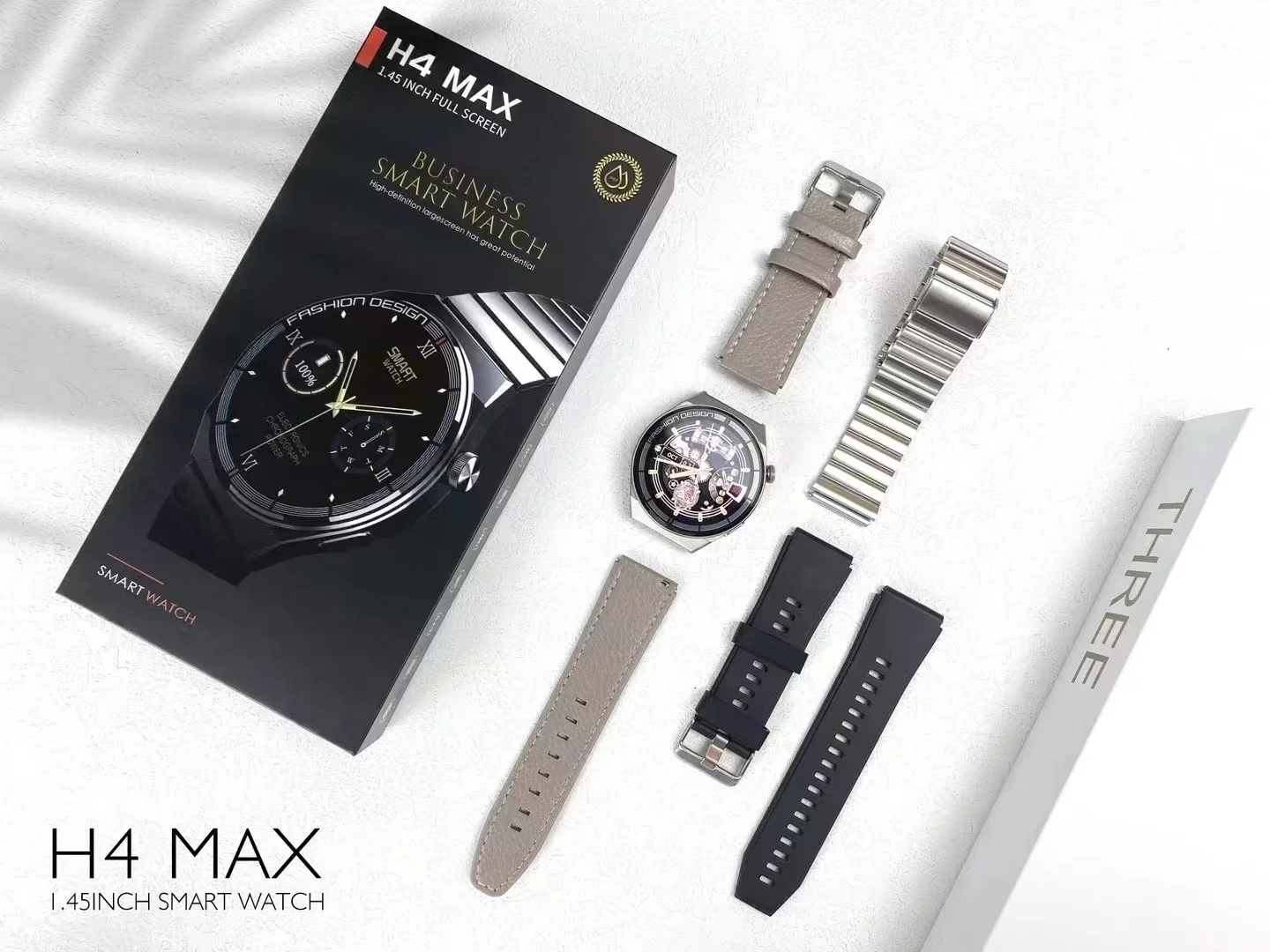 2023 Round Smart Watch H4 Max Reloj Inteligente Redondo NFC Wireless Charging Calculator Smartwatch for Business H4MAX