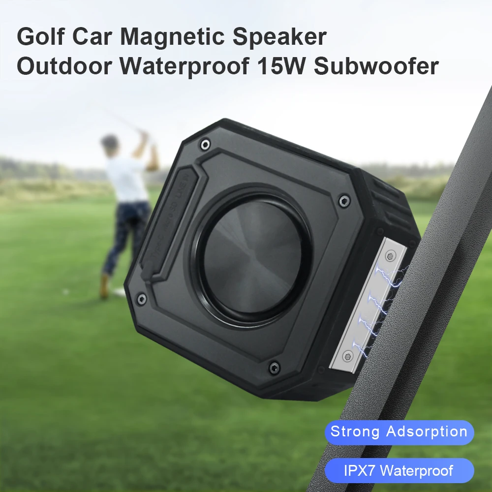 Portable Blue Tooth Golf Speaker Wireless Waterproof Ipx7 15w