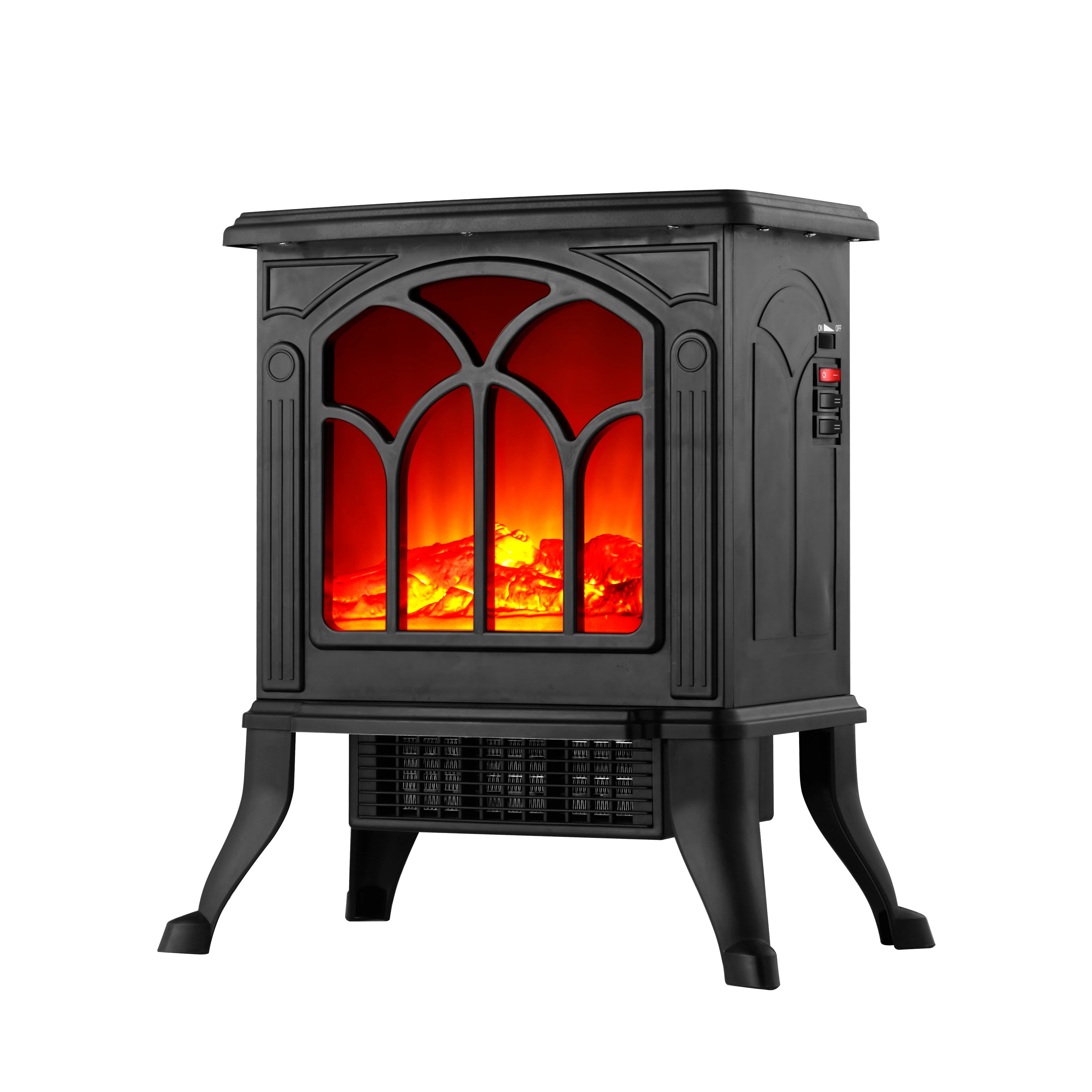 Source 17.5inch FreeStanding 3D Realistic Flame Effect Ceramic PTC Infrared  LED Electric Fireplace Heater With Cold Touch Housing on m.alibaba.com