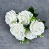 Rose ronde à 7 têtes - blanche