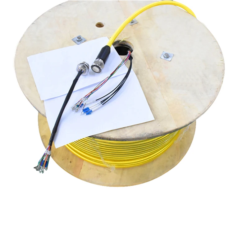 Outdoor Armored Optical Yellow 4-Optical 10-Power Stainless Steel Photoelectric Hybrid Floating Cable 5A Underwater Connector