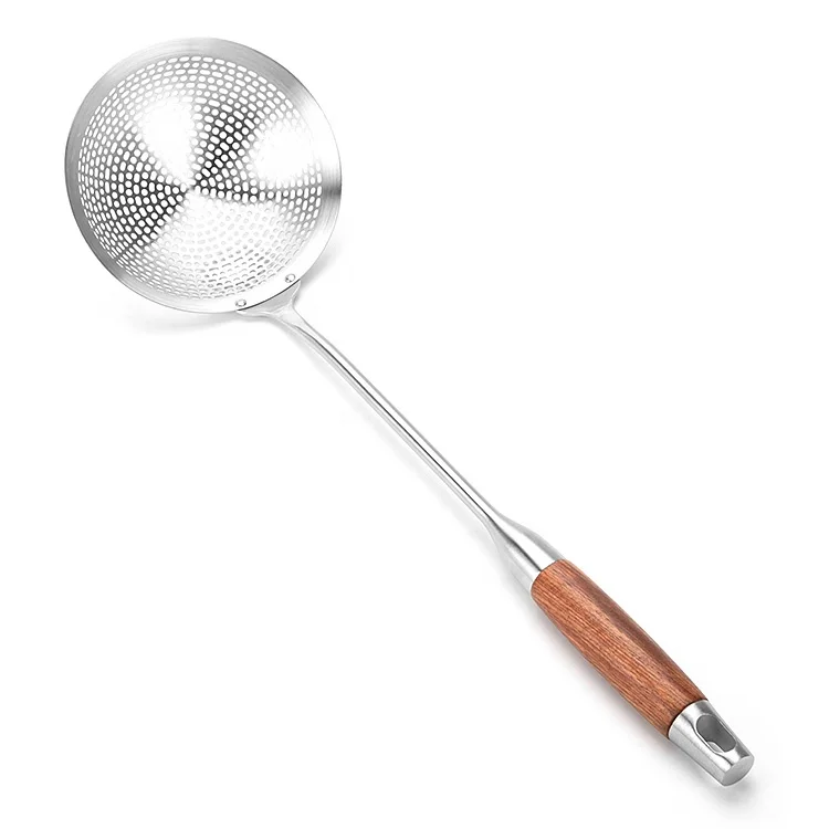 Sunjoy Tech Strainer Skimmer Ladle, Stainless Steel Solid