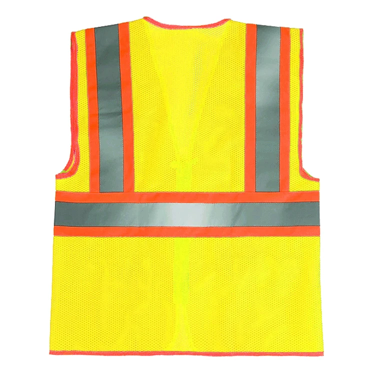ZUJA завод Ansi Class2 повысить светоотражающий жилет безопасности сетки с застежкой-молнией