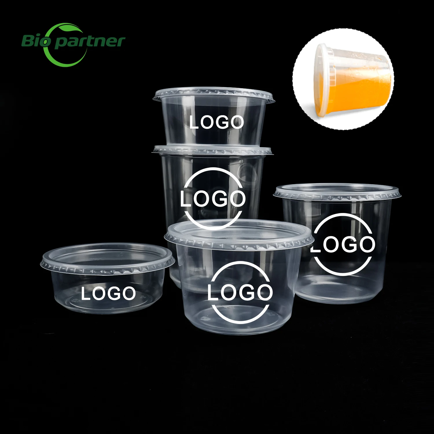 Custom PP Deli Containers 20oz Plastic Jar Deli Container Microwave Hot Soup Round Clear Takeout Plastic Deli Cup With Lid